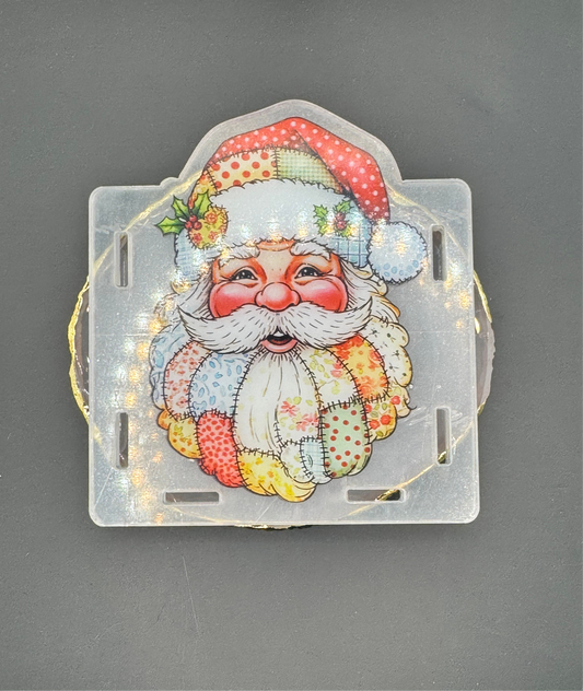 Patchwork Santa - Acrylic Pen Holder