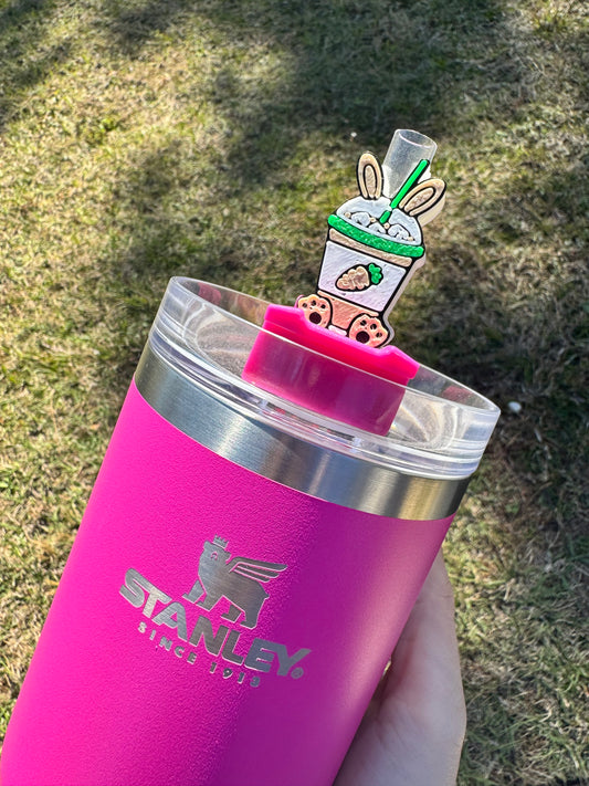 Hoppy Latte Bunny Straw Buddy
