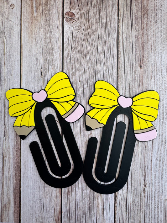 2 Piece Jumbo Bow Pencil Bookmark Set | 3D Printed Pencil Bookmark