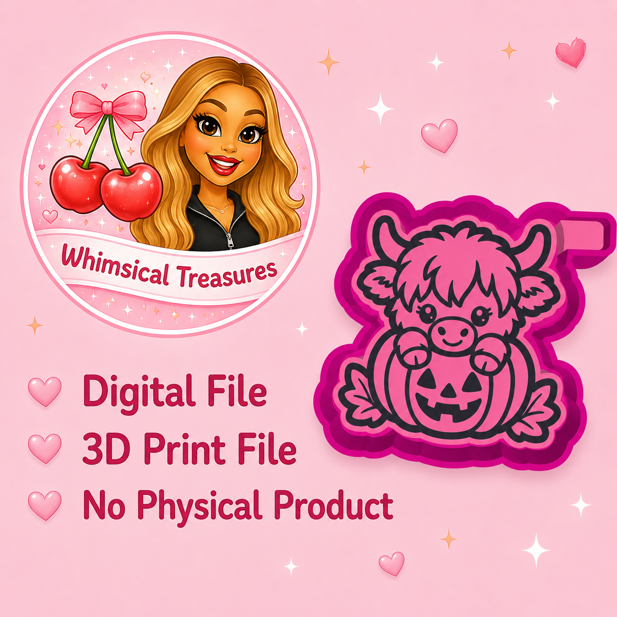 Highland Cow Pumpkin Freshie Mold STL File | 3D Print Design (Digital Download)
