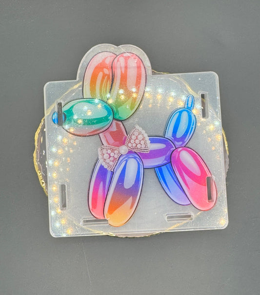 Neon Rainbow Balloon Dog - Acrylic Pen Holder