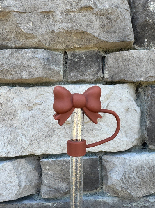 Brown 3D Bow - Straw Topper 10MM