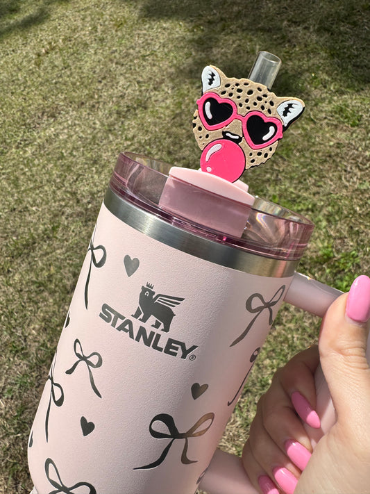 Cheetah Bubblegum Straw Buddy