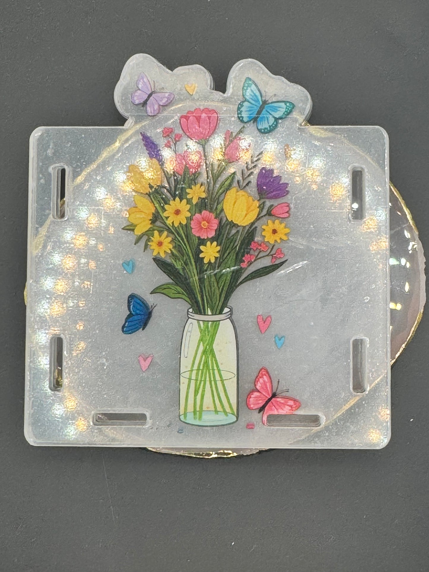 Floral Bouquet - Acrylic Pen Holder