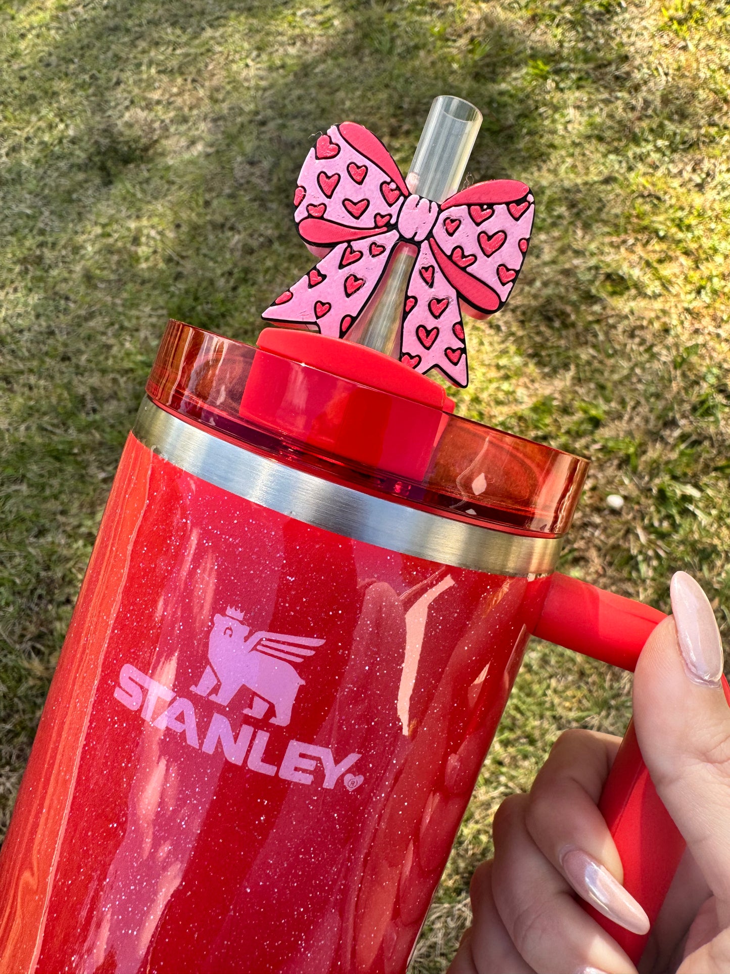 Heart Bow Straw Buddy