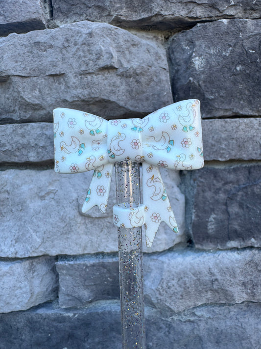 Opal Goose in Boots Bow Topper