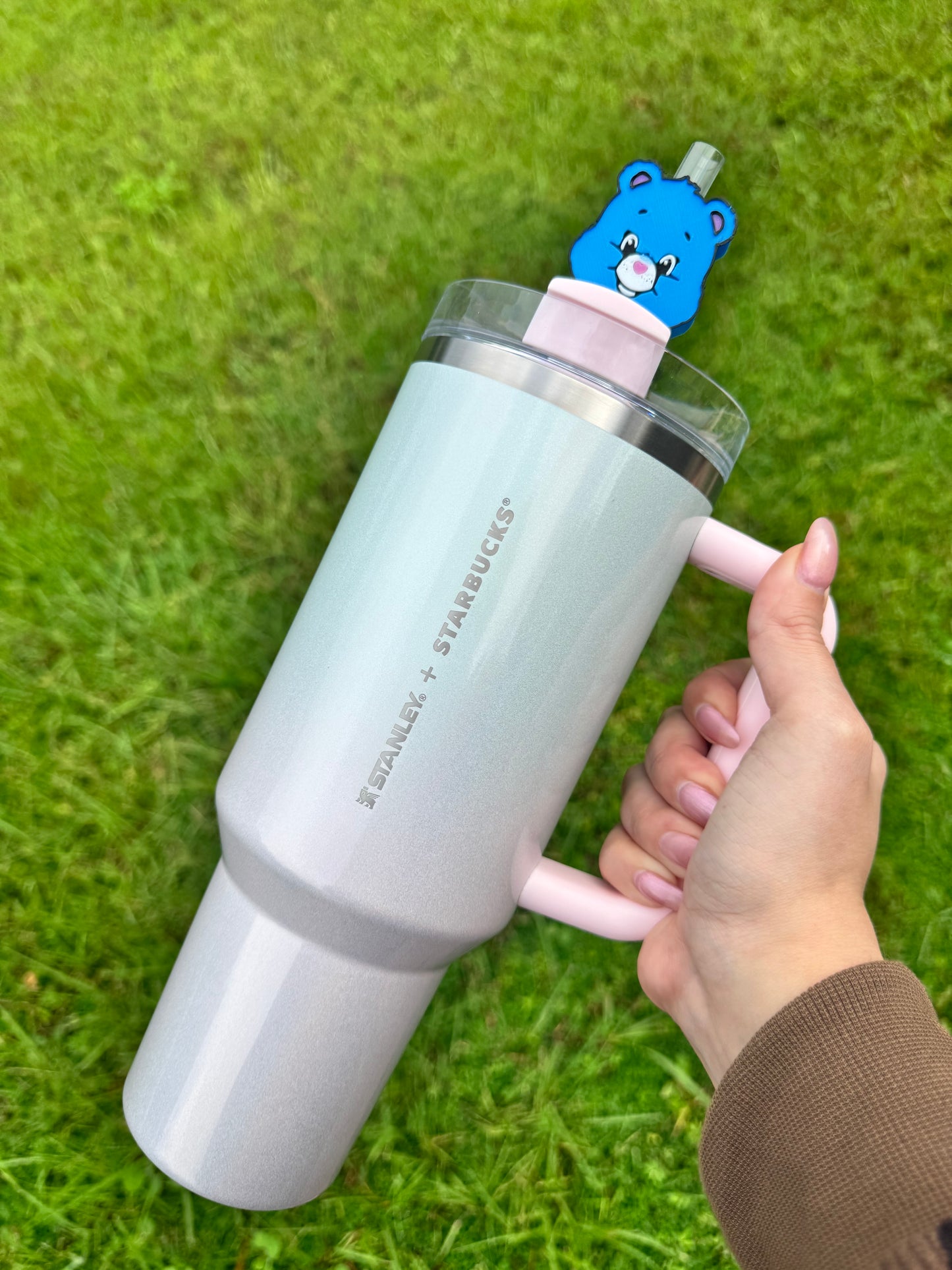 3D Printed Blue Bear - Straw Buddy