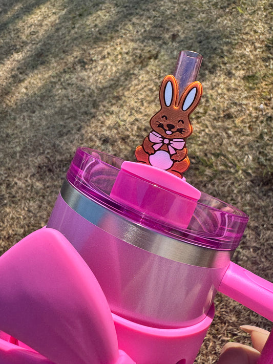 Chocolate Bunny Straw Buddy
