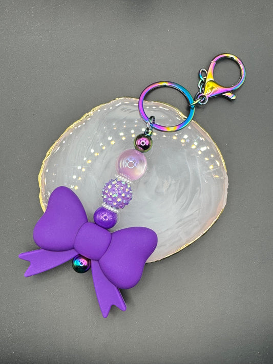 Purple Glare Jumbo Bow - Keychain