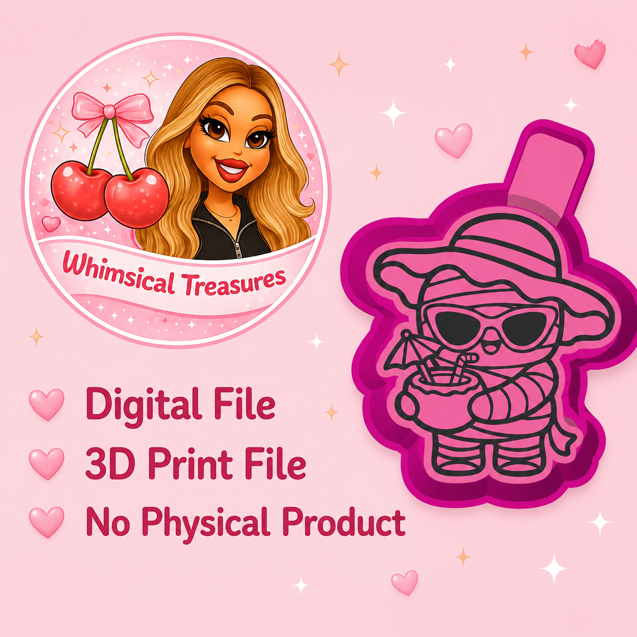Summerween Mummy Freshie Mold Housing STL File with Tab | Digital Download | 3D Print File
