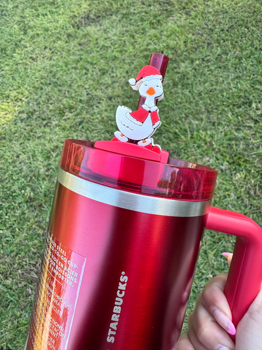 3D Printed Holiday Goose - Straw Buddy
