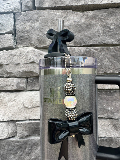 Black Oil Slick Bow - Handle Charm