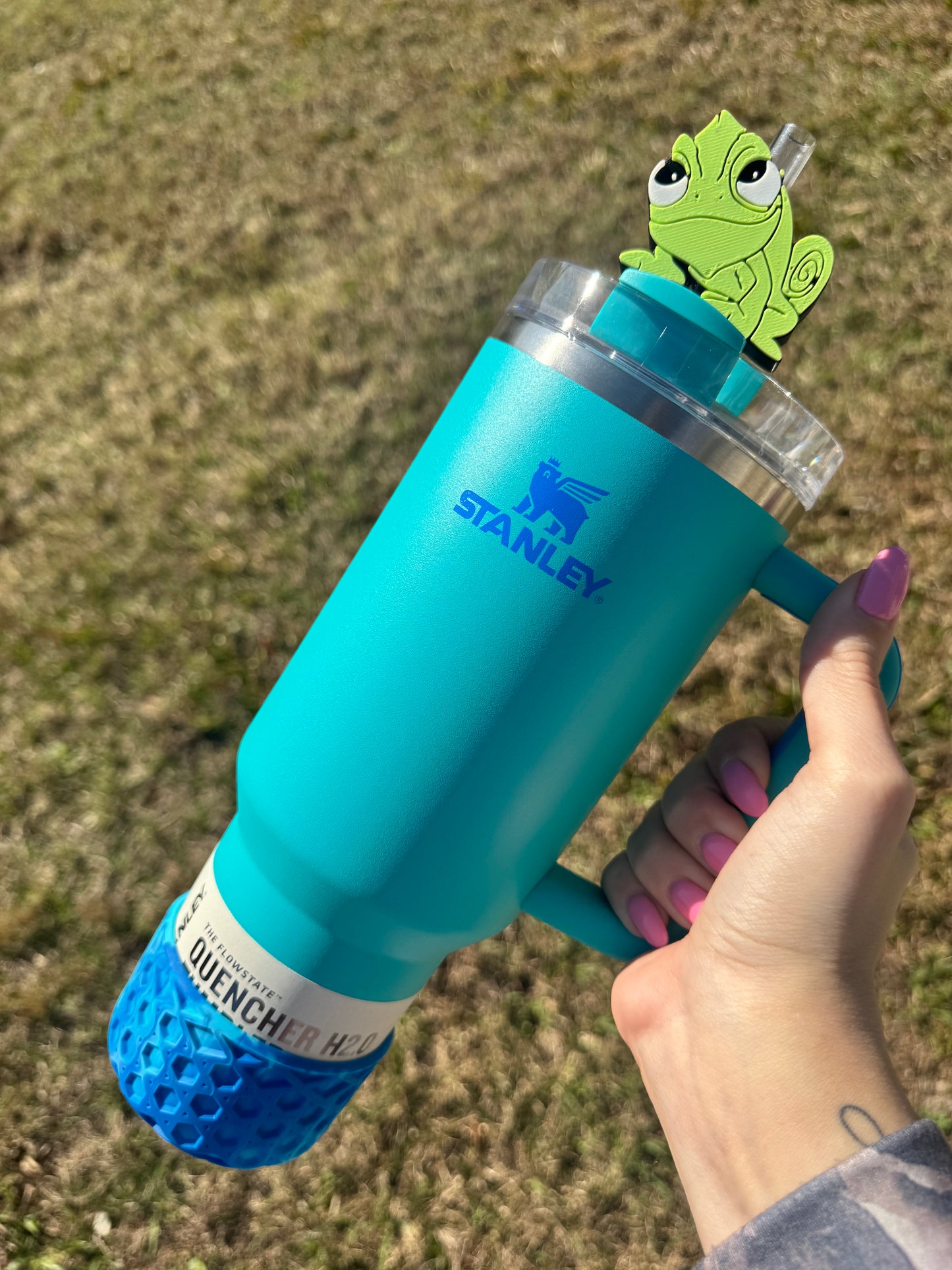 Green Lizard Straw Buddy