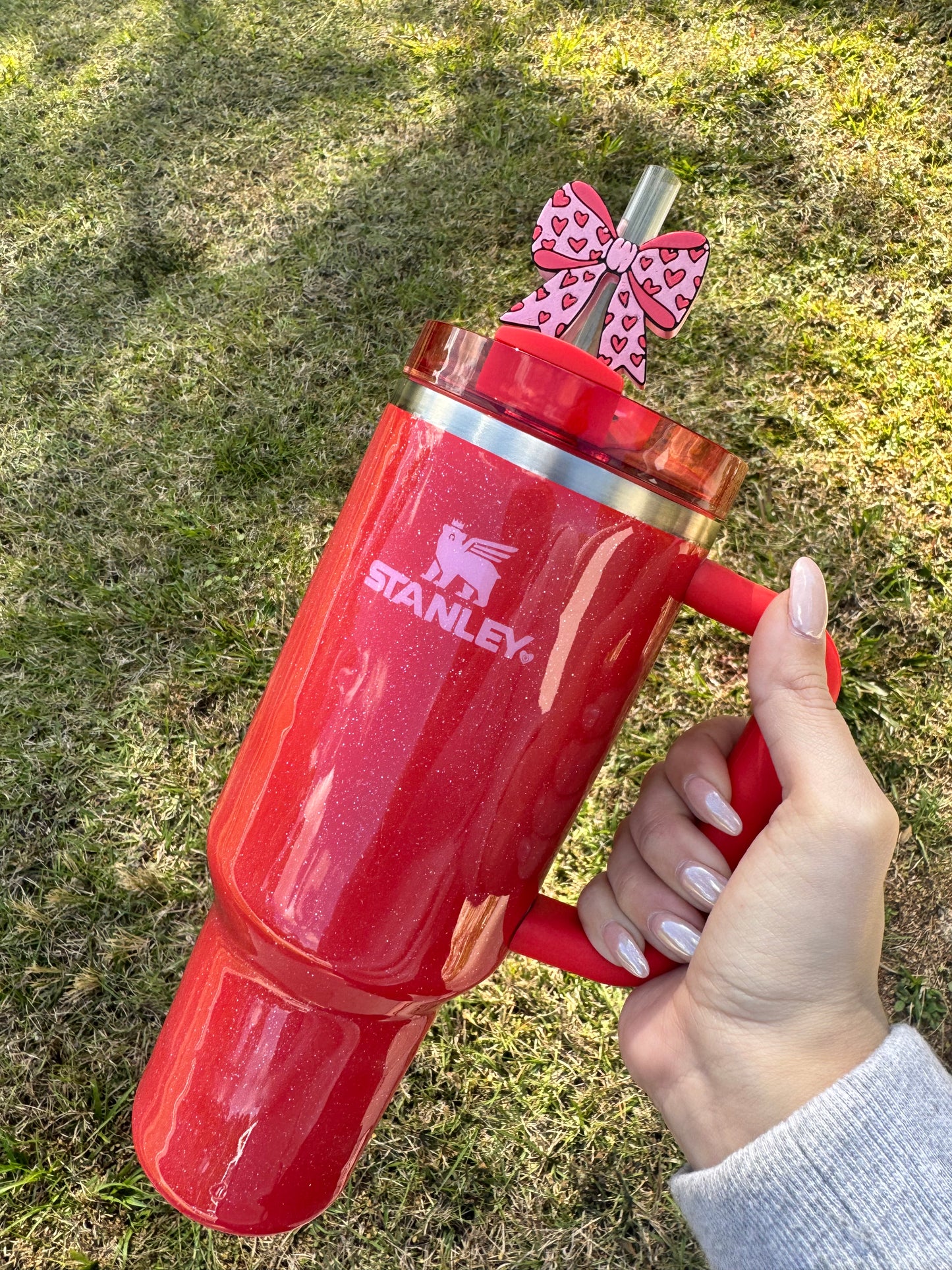 Heart Bow Straw Buddy