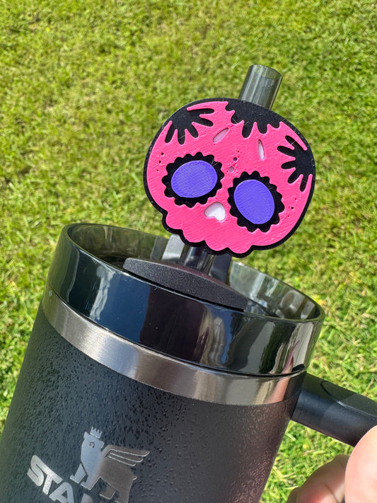 3D Printed Sugar Skull - Straw Buddy