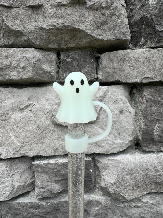 3D Ghost (Glows) - Straw Topper