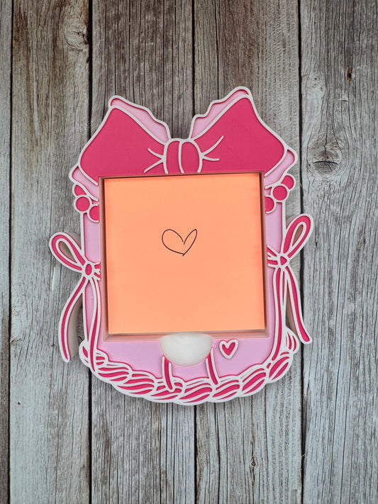 3D Printed Coquette Cake Sticky Note Holder, Desk Organizer