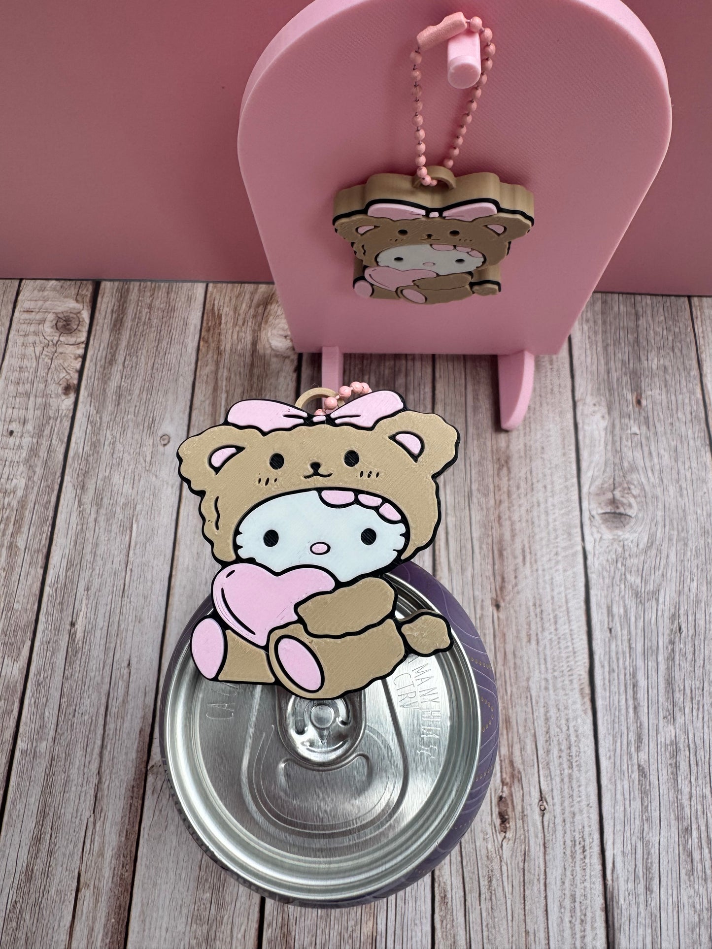 3D Printed Teddy HK - Soda Can Opener Keychain