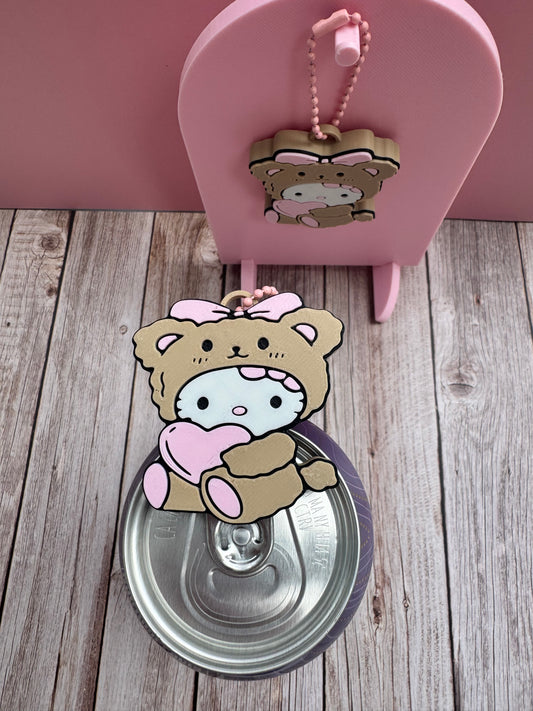 3D Printed Teddy HK - Soda Can Opener Keychain