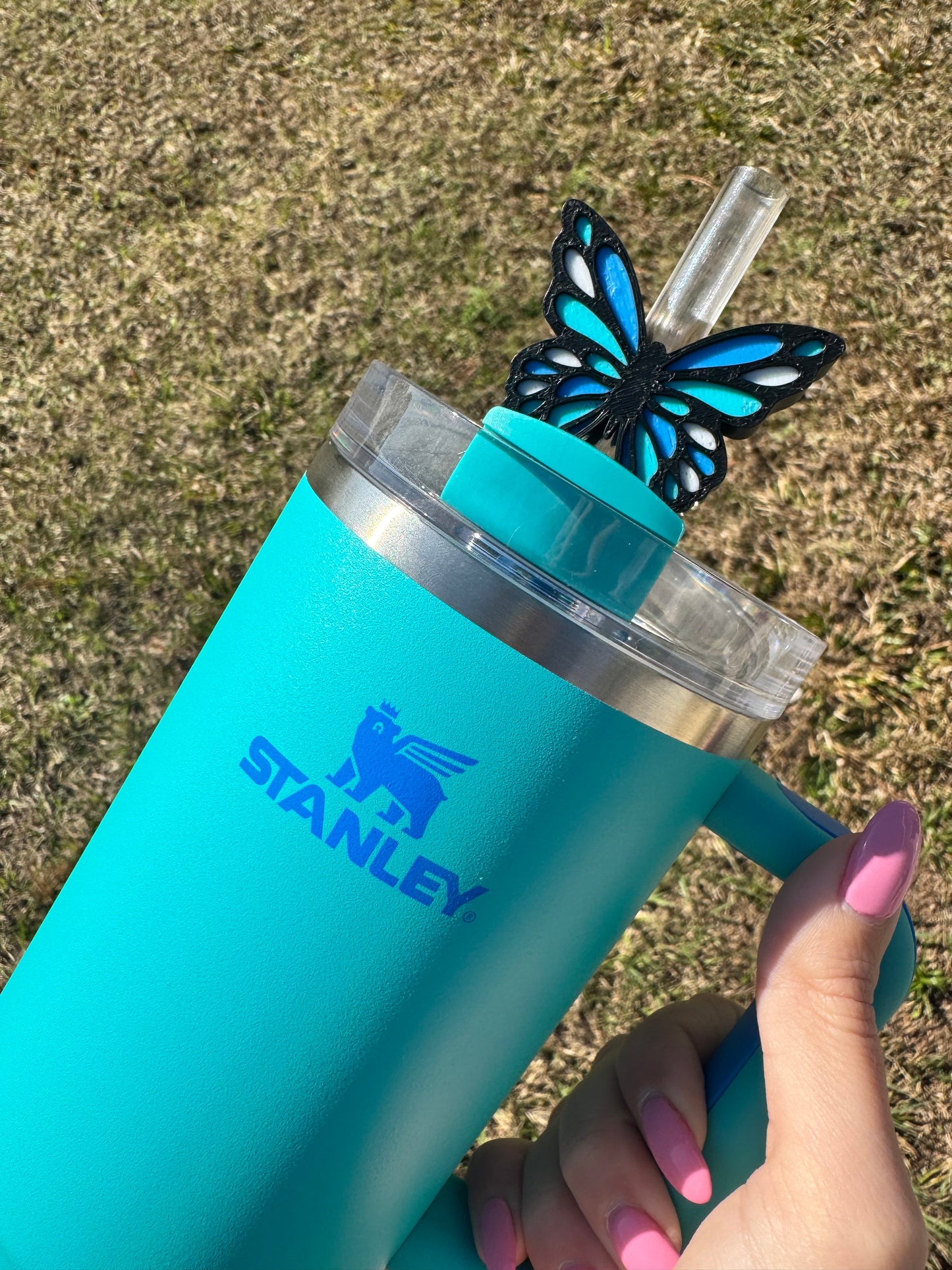 Blue Morpho Straw Buddy