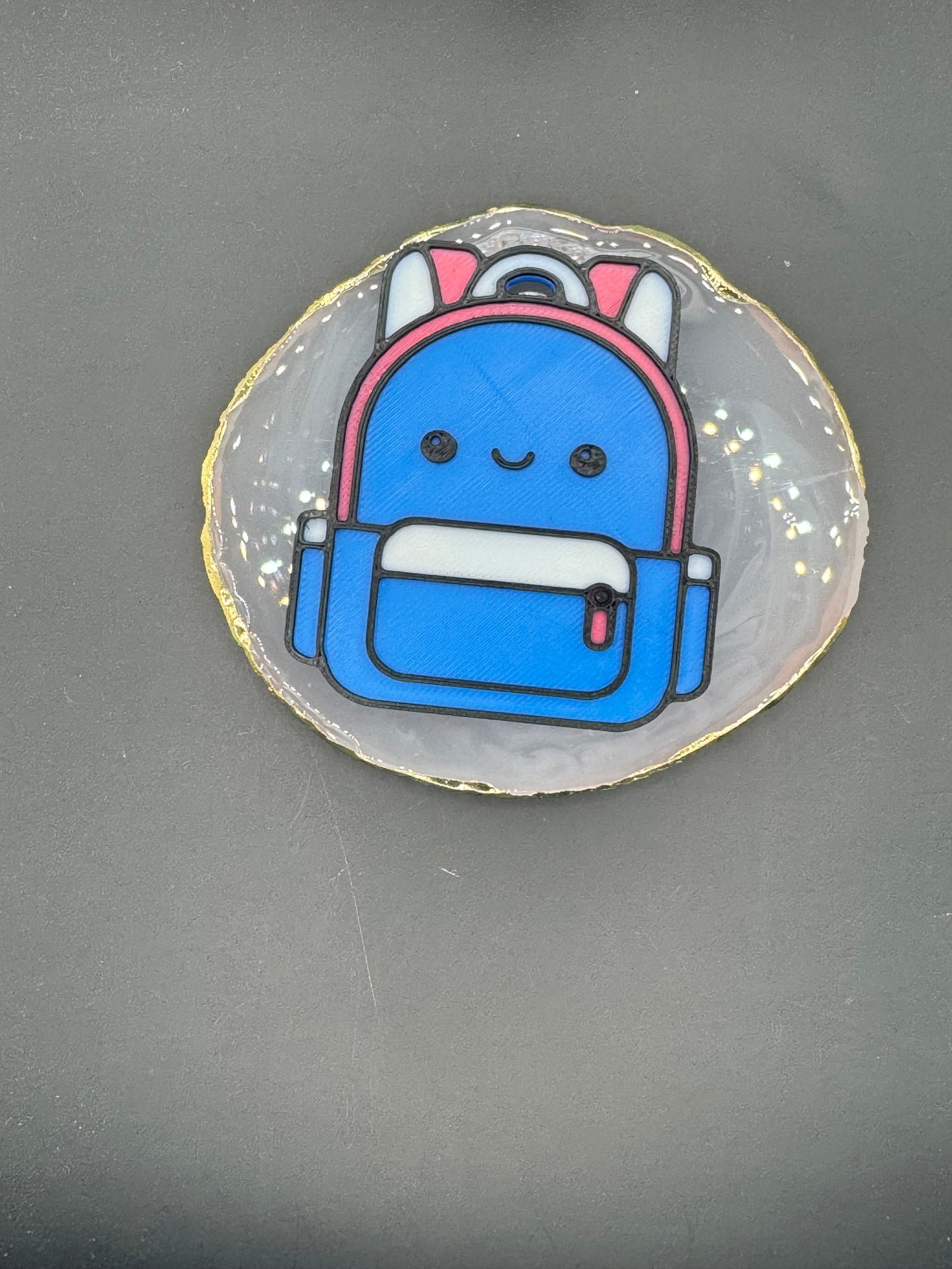 3D Printed Blue Backpack - NFC Keychain