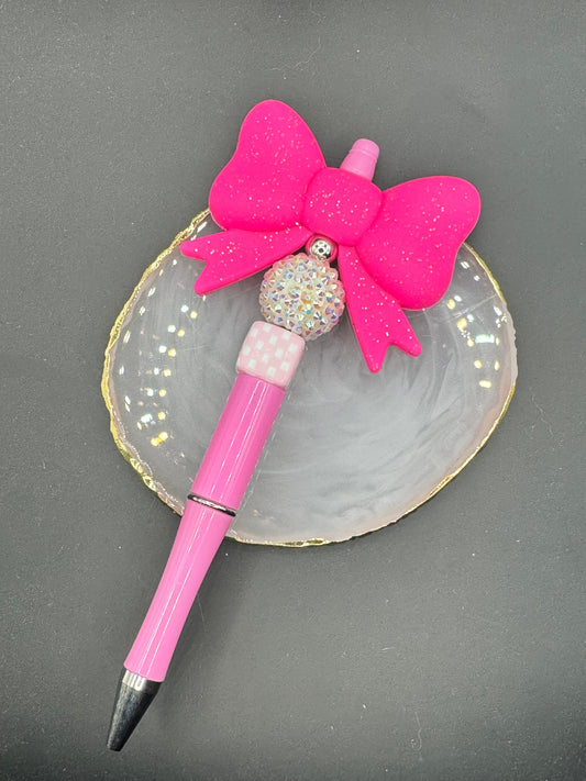 Neon Pink Jumbo Bow Pen