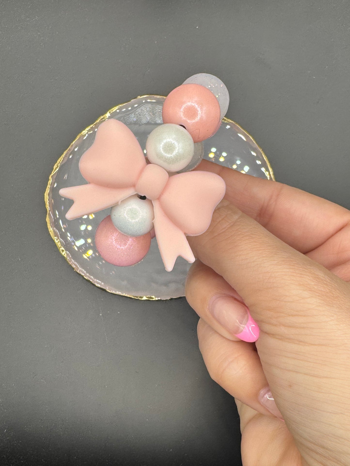 Icicle Pink Bow - Handle Charm