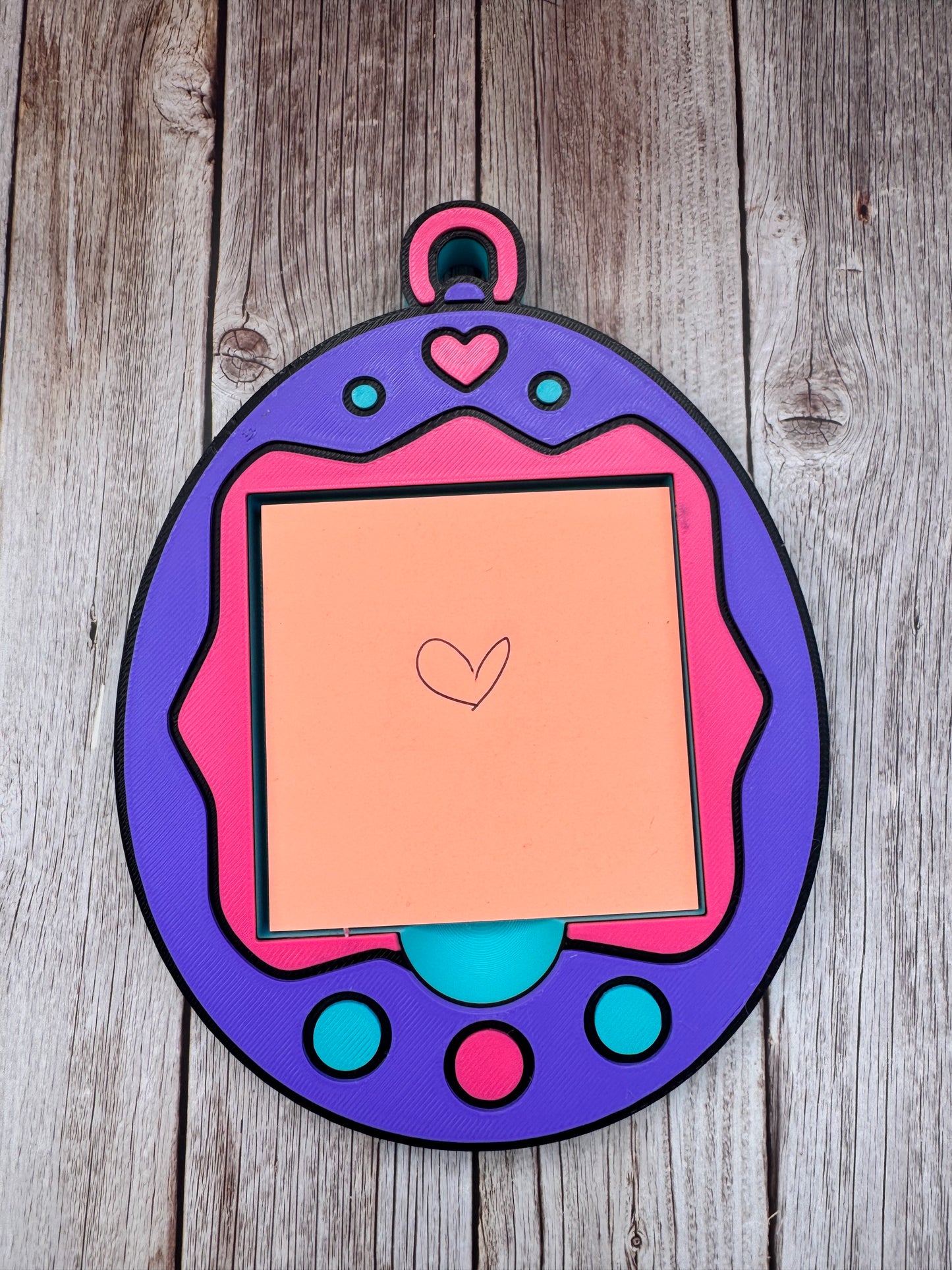 3D Printed Tamagotchi Inspired Sticky Note Holder, Desk Organizer