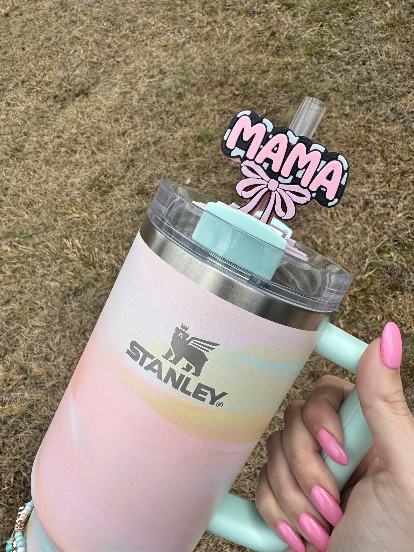 Checkered Mama Straw Buddy