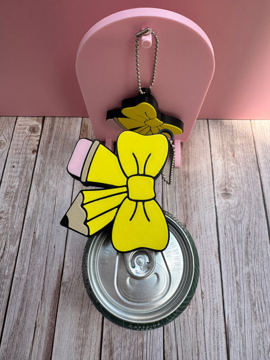 3D Printed Pencil Bow - Soda Can Opener Keychain