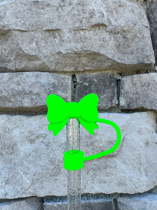 Lime Green 3D Bow - Straw Topper 10MM