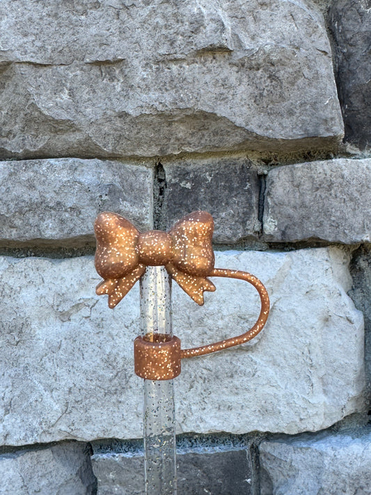 Copper Swirl 3D Bow - Straw Topper 10MM
