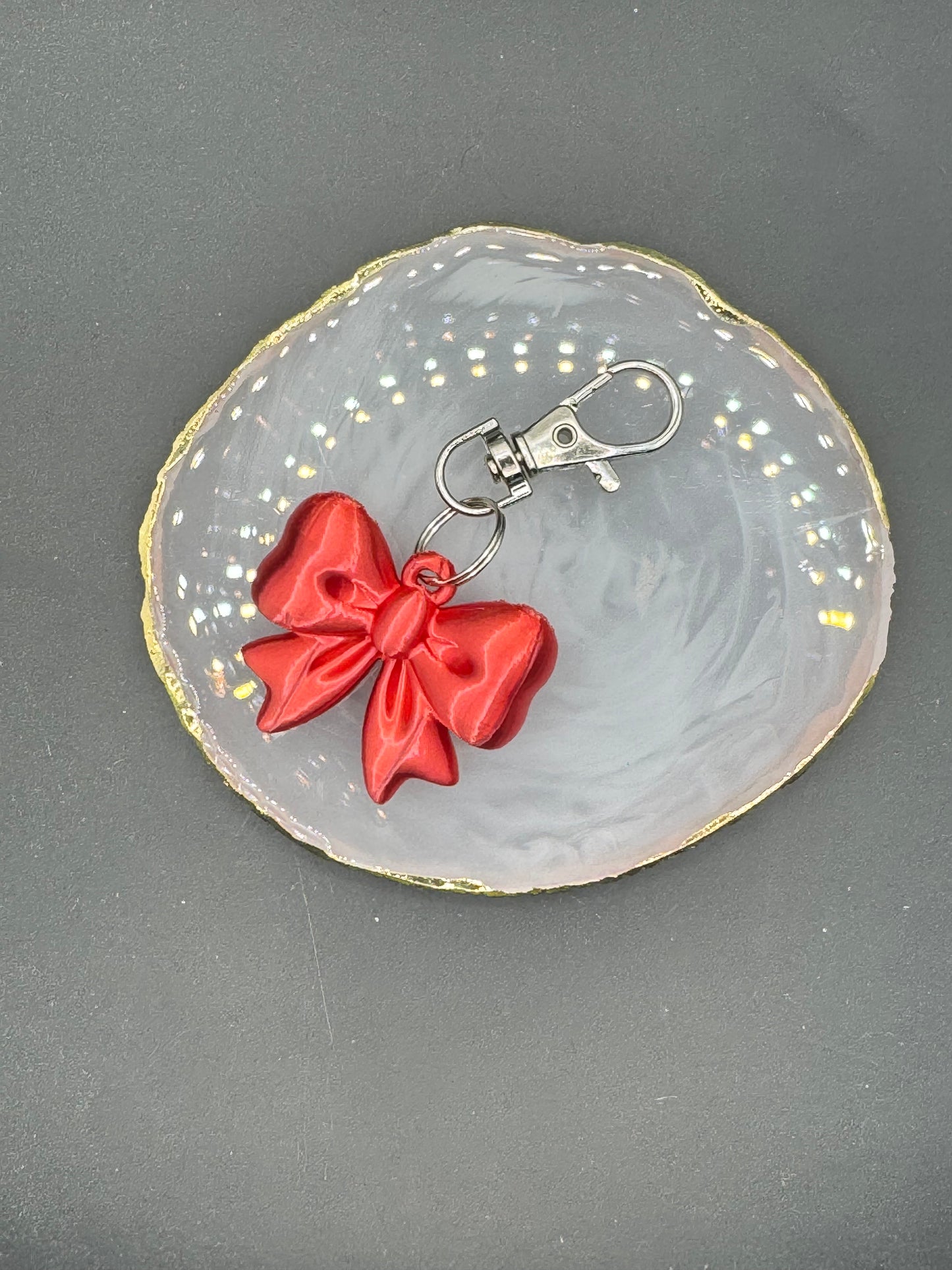 3D Printed Red Bow - Keychain