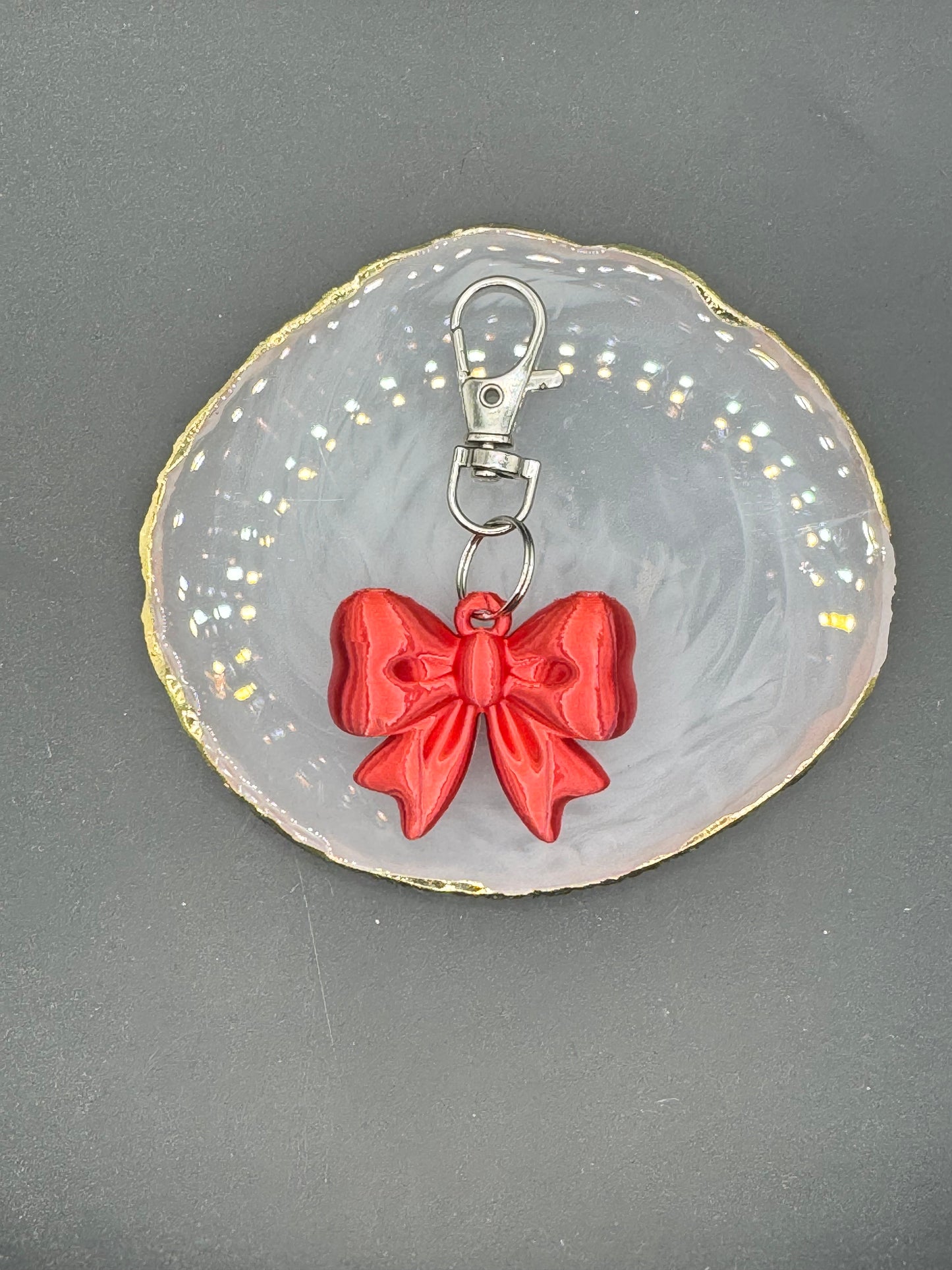 3D Printed Red Bow - Keychain