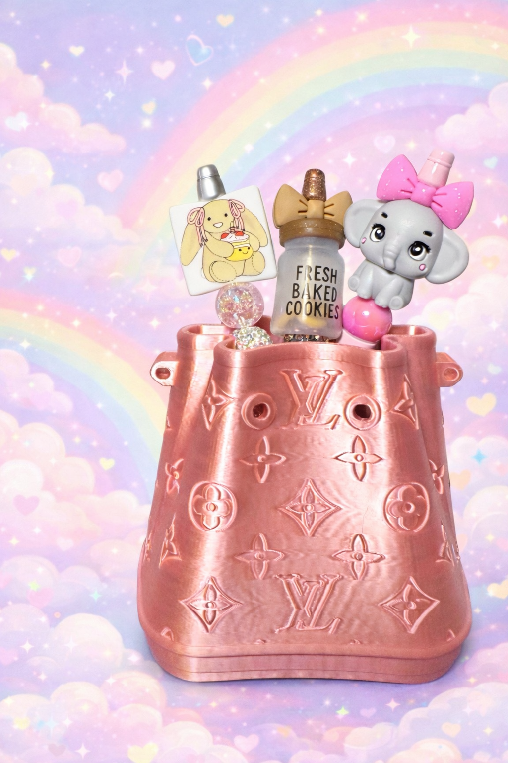 Designer Inspired Monogram Satchel Pen Holder