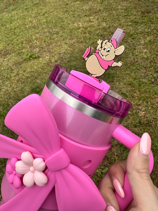 Cute Mouse (Pink) Straw Buddy