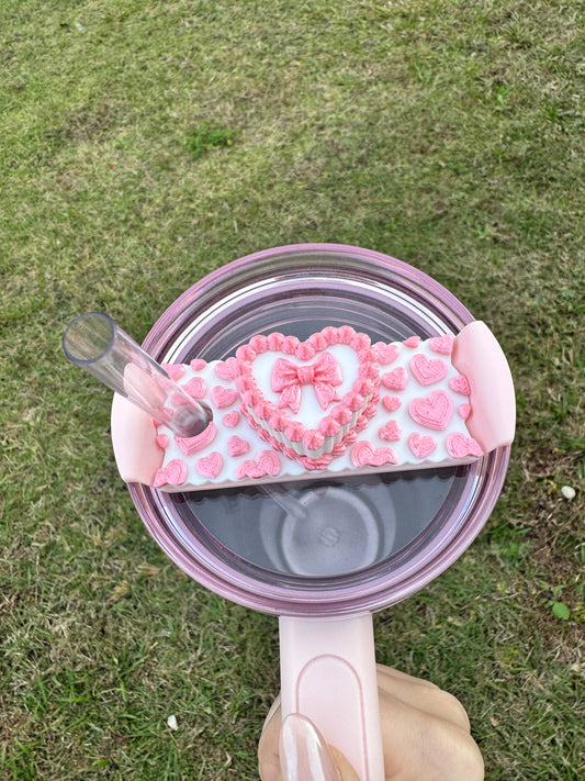 3D Printed Pink Velvet Stanley Lid Topper - 40oz