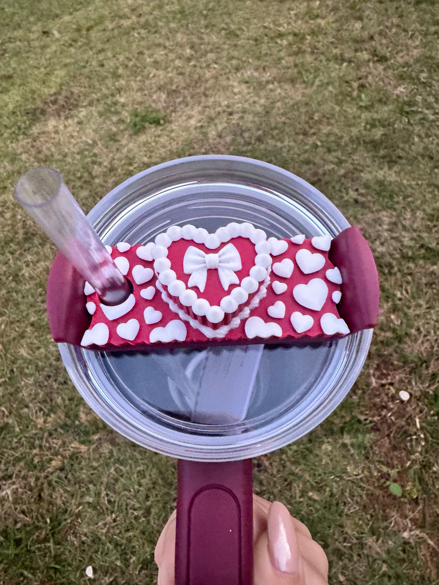 3D Printed Red Velvet Stanley Lid Topper - 40oz