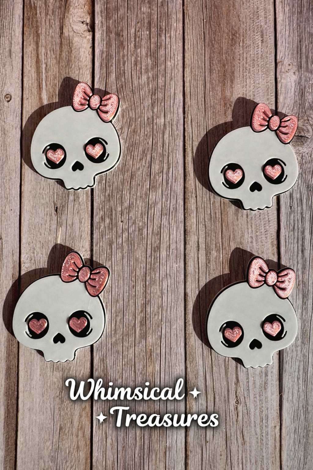 Coquette Skull Flatbacks | 3D Printed