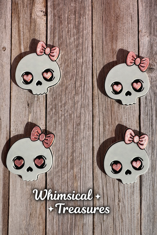 Coquette Skull Flatbacks | 3D Printed