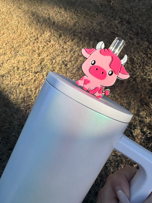 Strawberry Milk Cow Straw Buddy