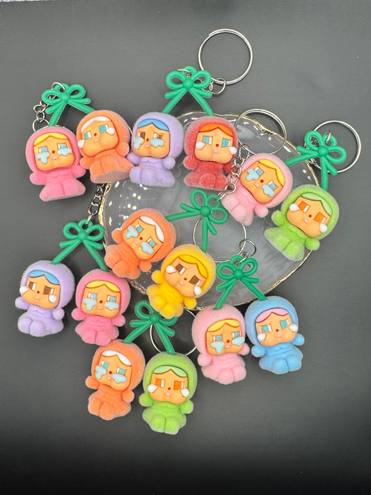 Flocked Cherry Crybb - Keychain (multiple options)