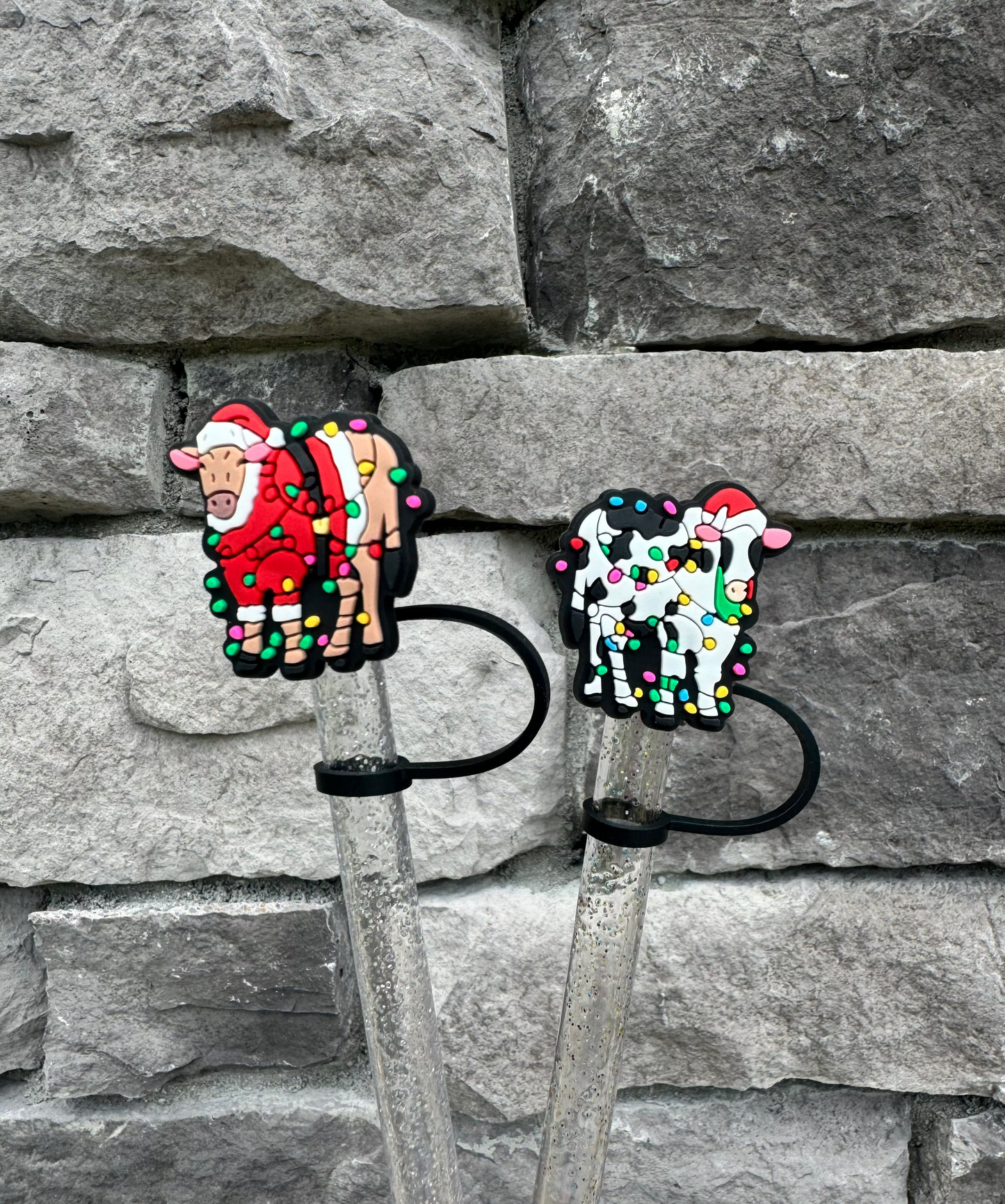 Christmas Lights Cow Topper