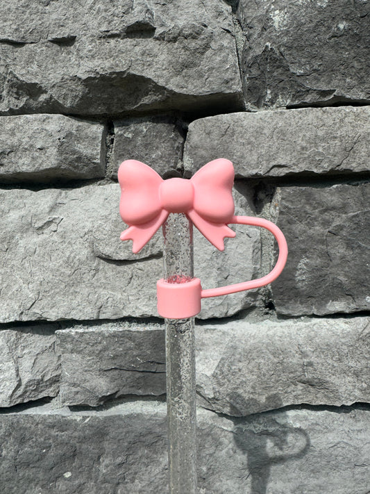 Coquette Pink 3D Bow - Straw Topper 10MM