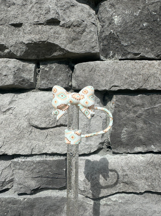 Boho Aztec 3D Bow - Straw Topper 10MM