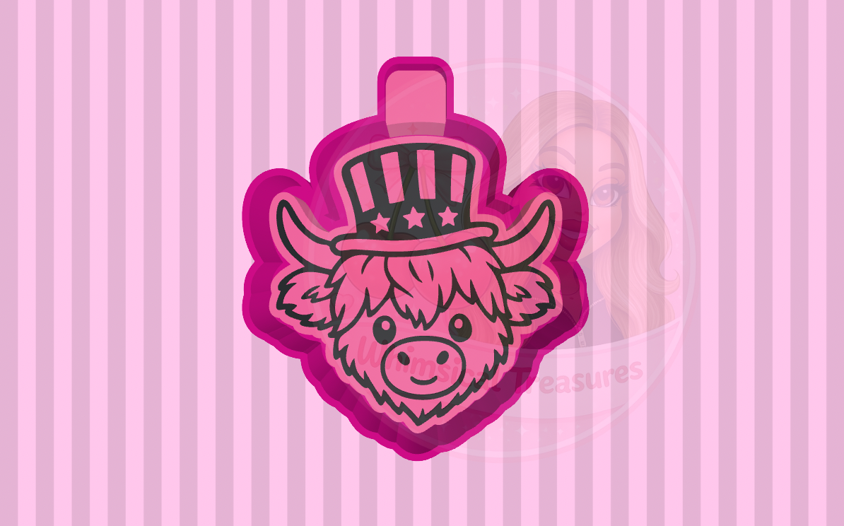 Liberty Highland Cow Freshie Mold STL File | 3D Print Design (Digital Download)
